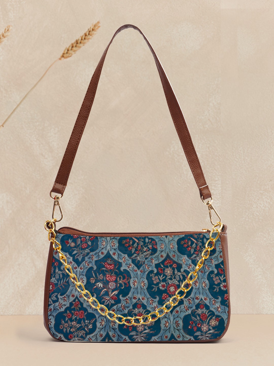 

Crazy Corner Ethnic Motifs Printed Structured Shoulder Bag, Blue