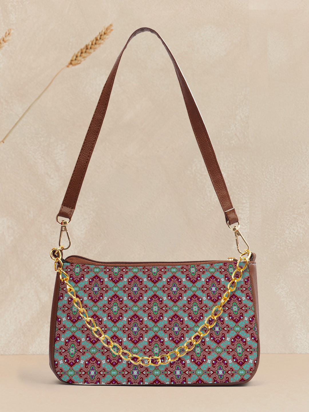 

Crazy Corner Ethnic Motifs Printed Structured Sling Bag, Blue