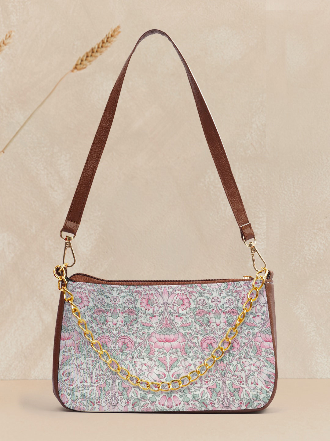 

Crazy Corner Ethnic Motifs Printed Structured Sling Bag, Pink