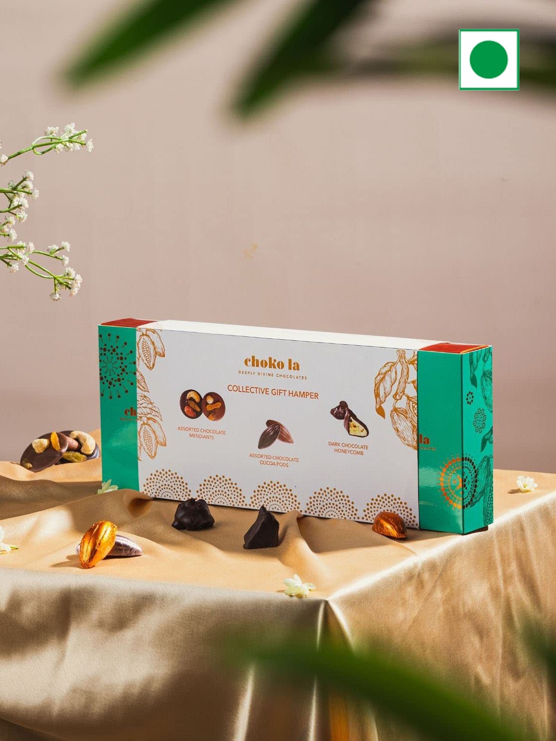 

choko la Mendiants, Cocoa Pods & Honeycomb Chocolate Gifts-270g, Brown