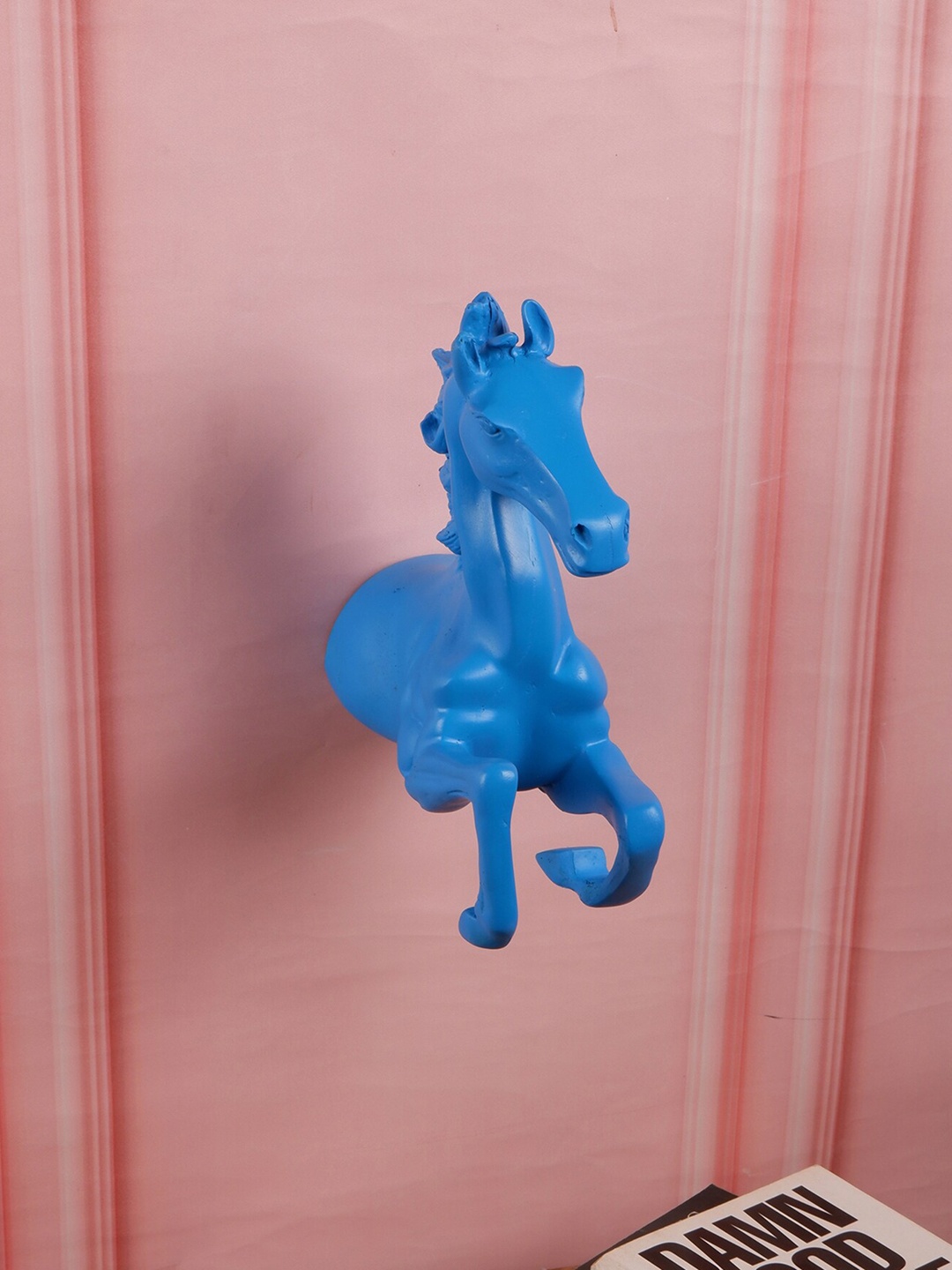 

THE WHITE INK DECOR Blue Horse Wall Decor