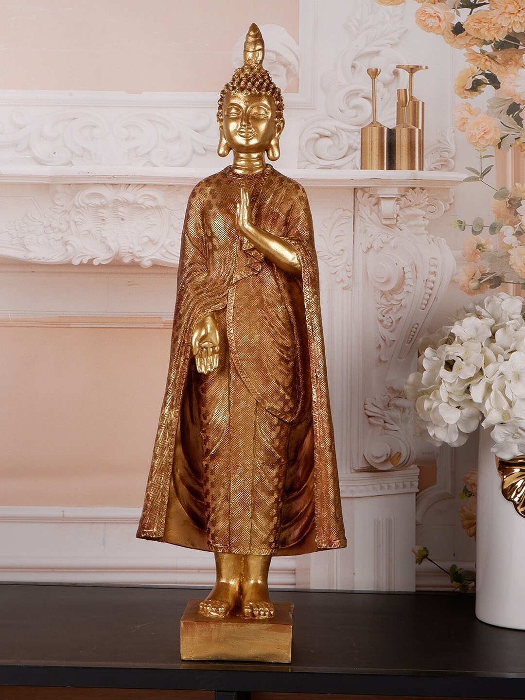 

THE WHITE INK DECOR Gold-Toned The Great Buddha Showpiece