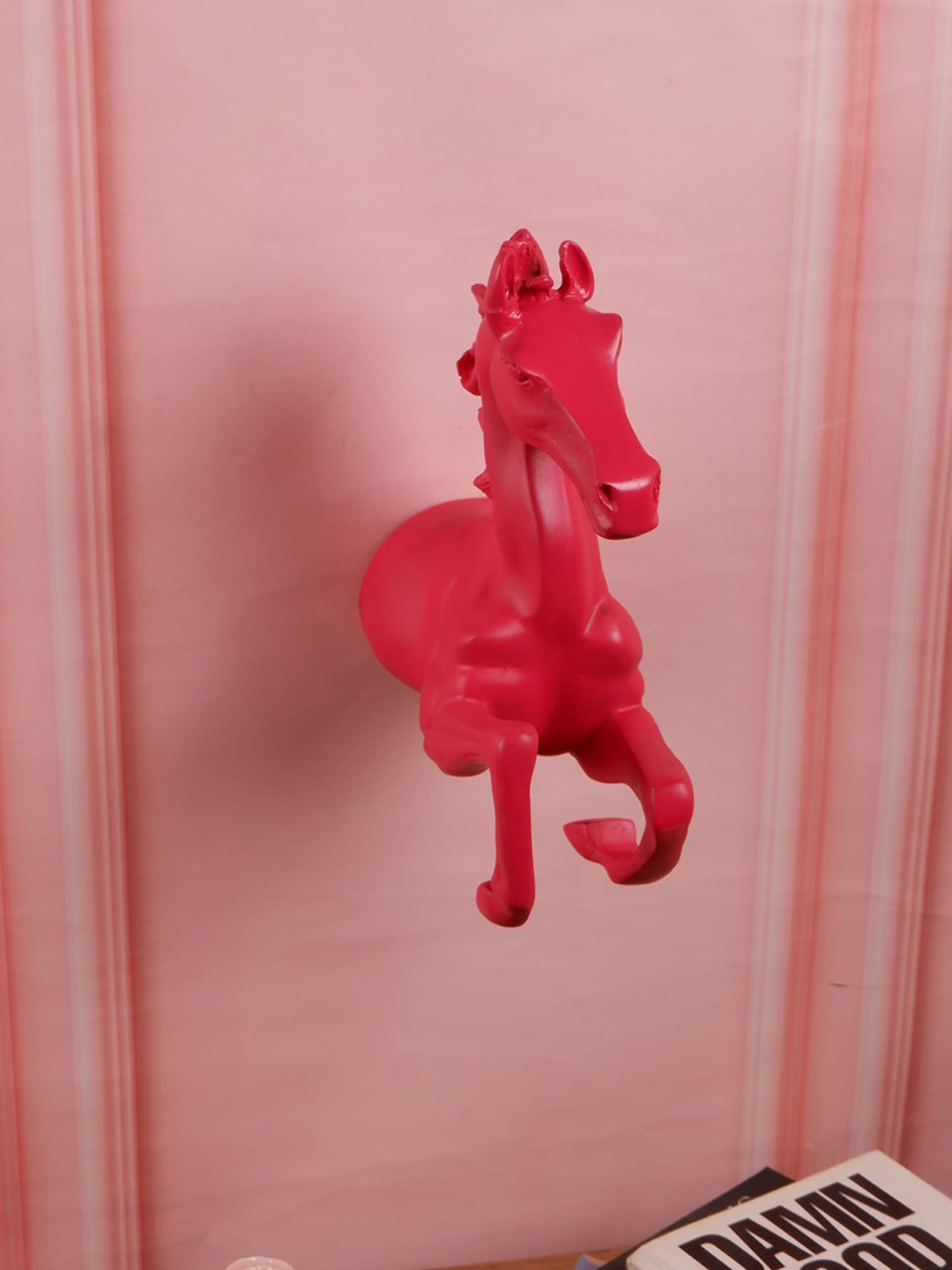 

THE WHITE INK DECOR Red Hung-Horse Wall Decor