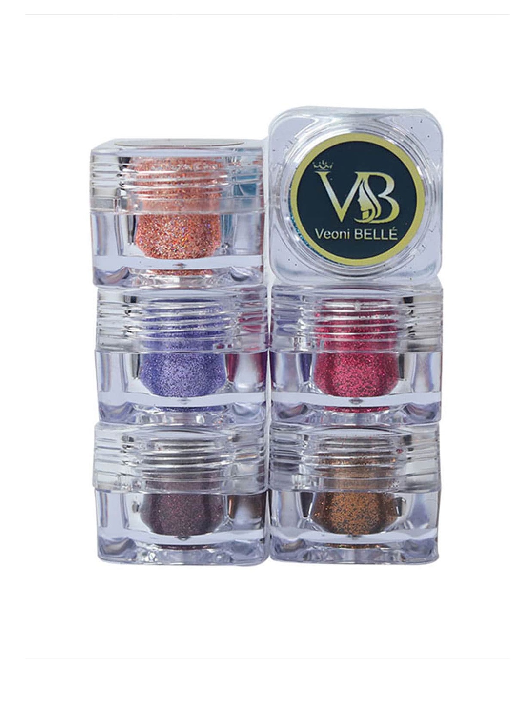 

Veoni BELLE Holographic Ultra Fine Set Of 6 Iridescent Laser Glitter Powder -5g Each, Blue