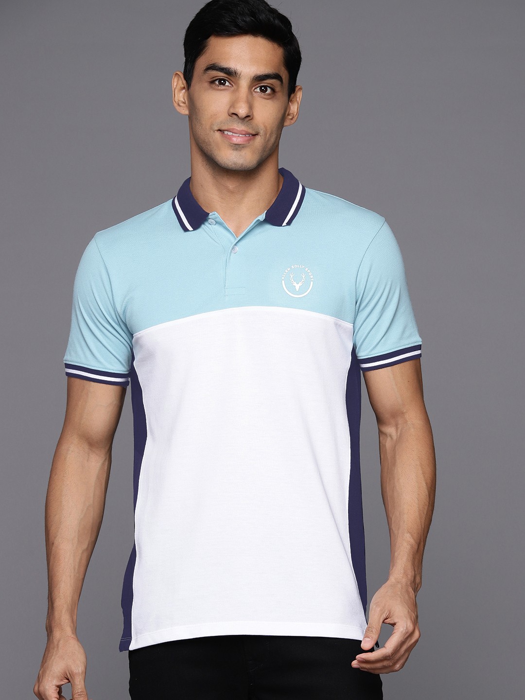 

Allen Solly Sport Colourblocked Polo Collar T-shirt, White