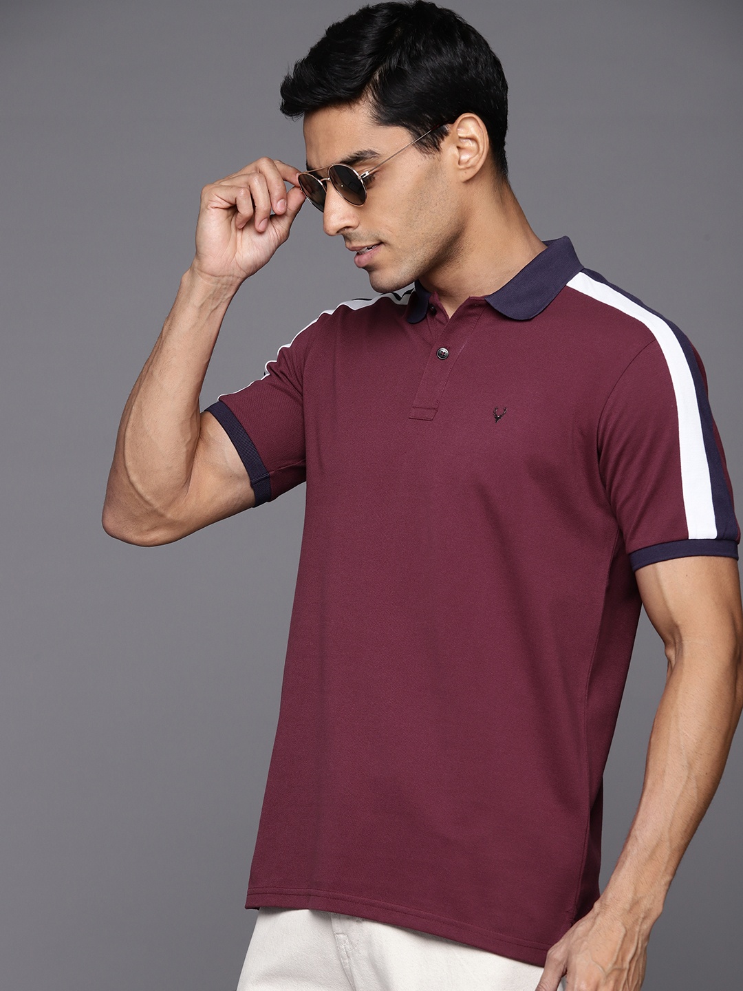 

Allen Solly Sport Solid Polo Collar T-shirt, Maroon