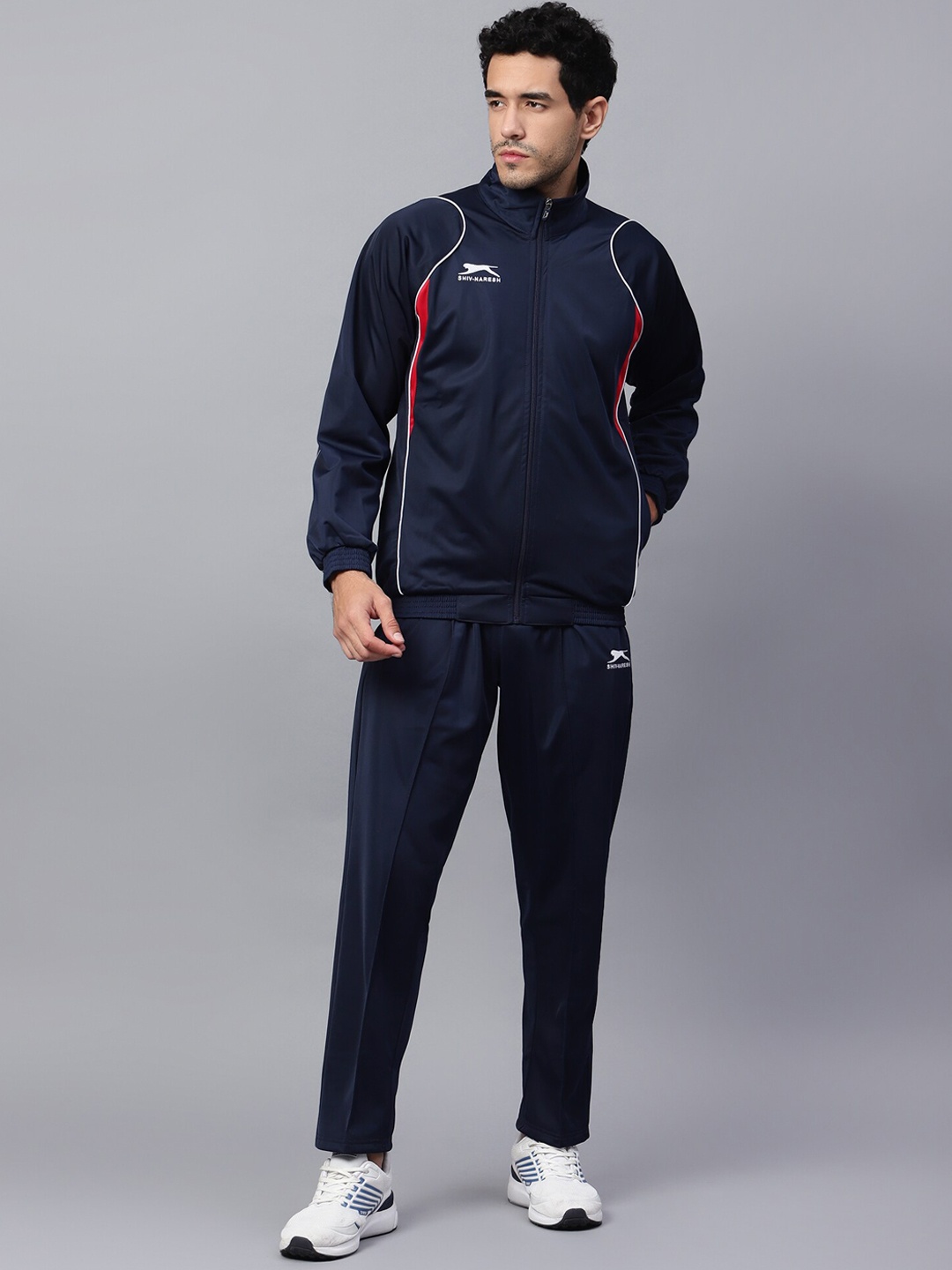 

Shiv Naresh Mock Collar Long Sleeves Tracksuits, Navy blue