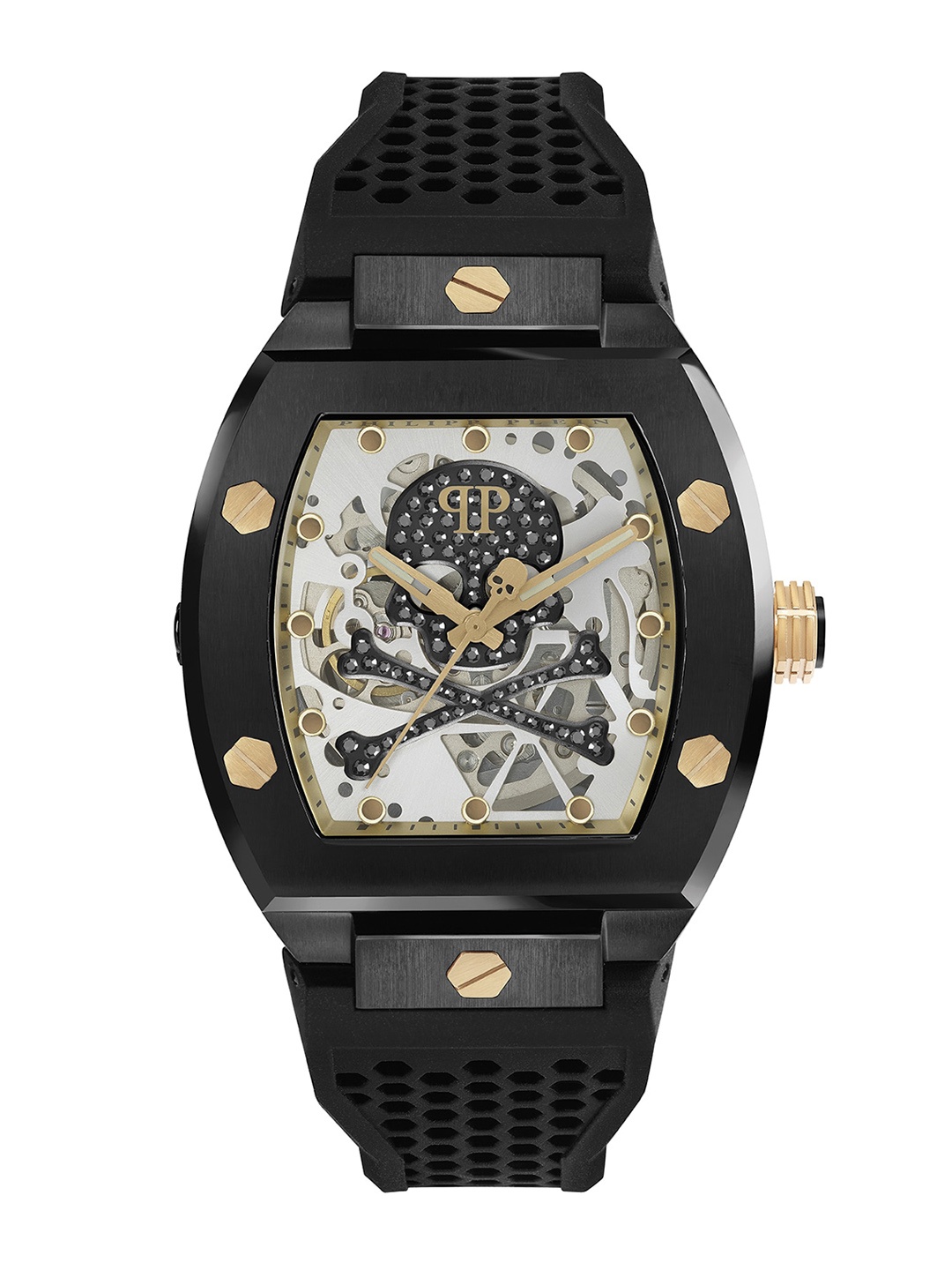 

PHILIPP PLEIN Men Printed Dial & Textured Straps Analogue Automatic Watch PWBAA0521, Grey