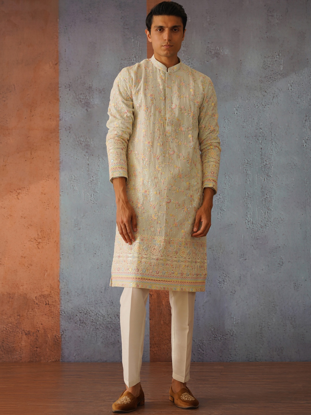 

KALPRAAG Embroidered Kurta Trouser Set, Blue