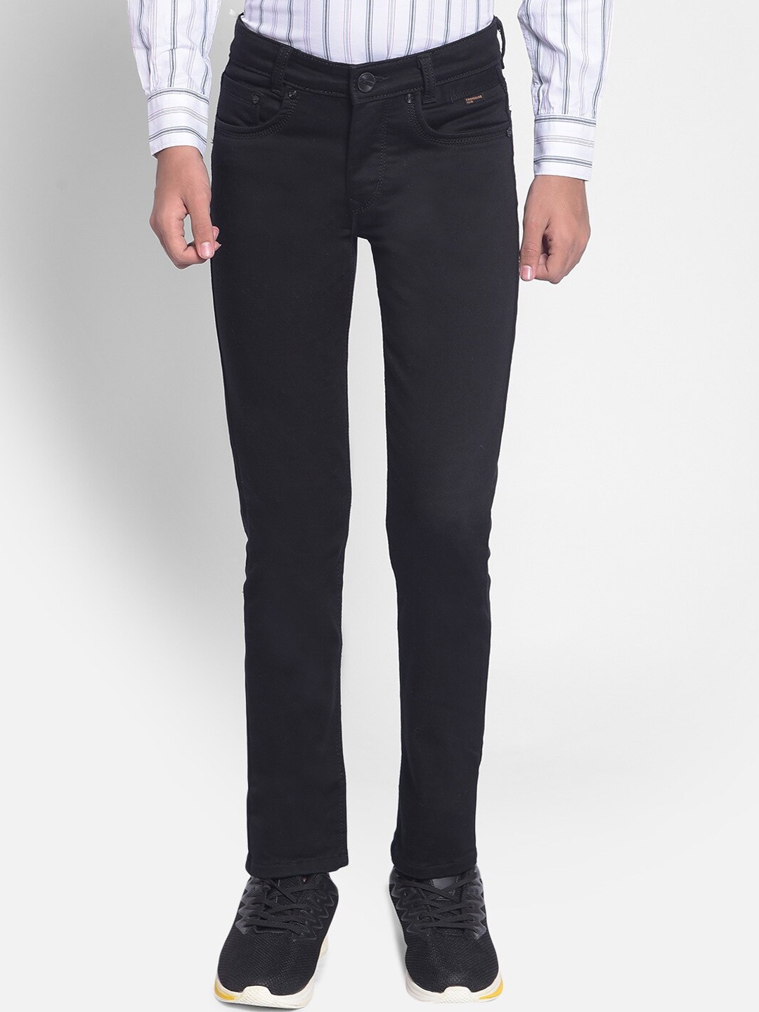 

Crimsoune Club Boys Slim Fit Clean Look Cotton Jeans, Black