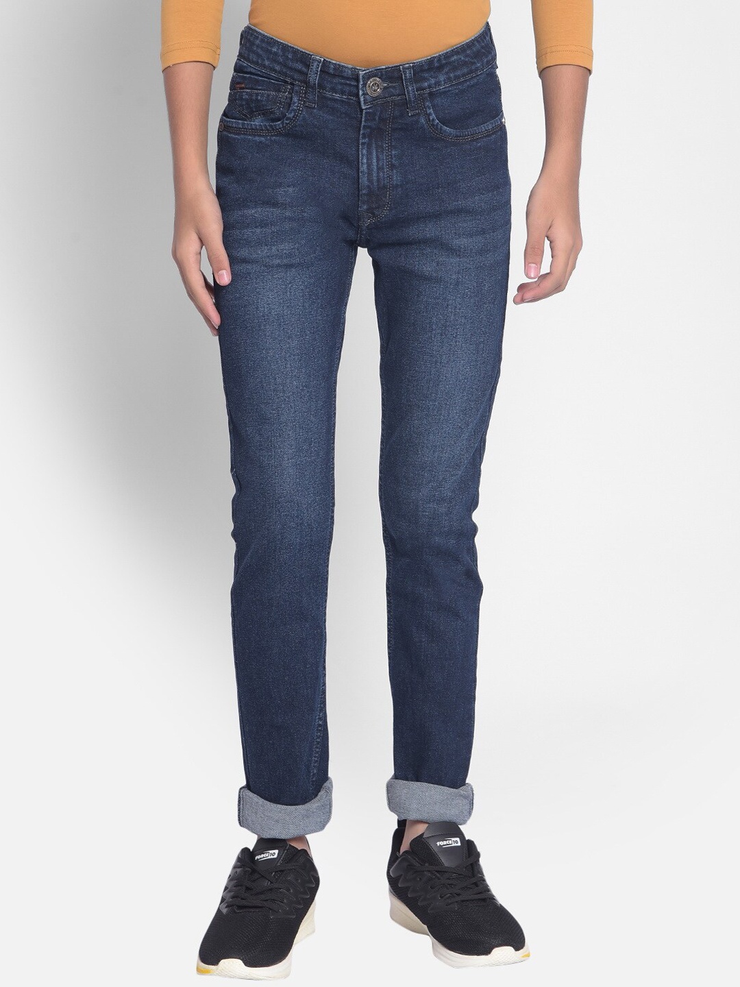 

Crimsoune Club Boys Slim Fit Clean Look Cotton Jeans, Navy blue