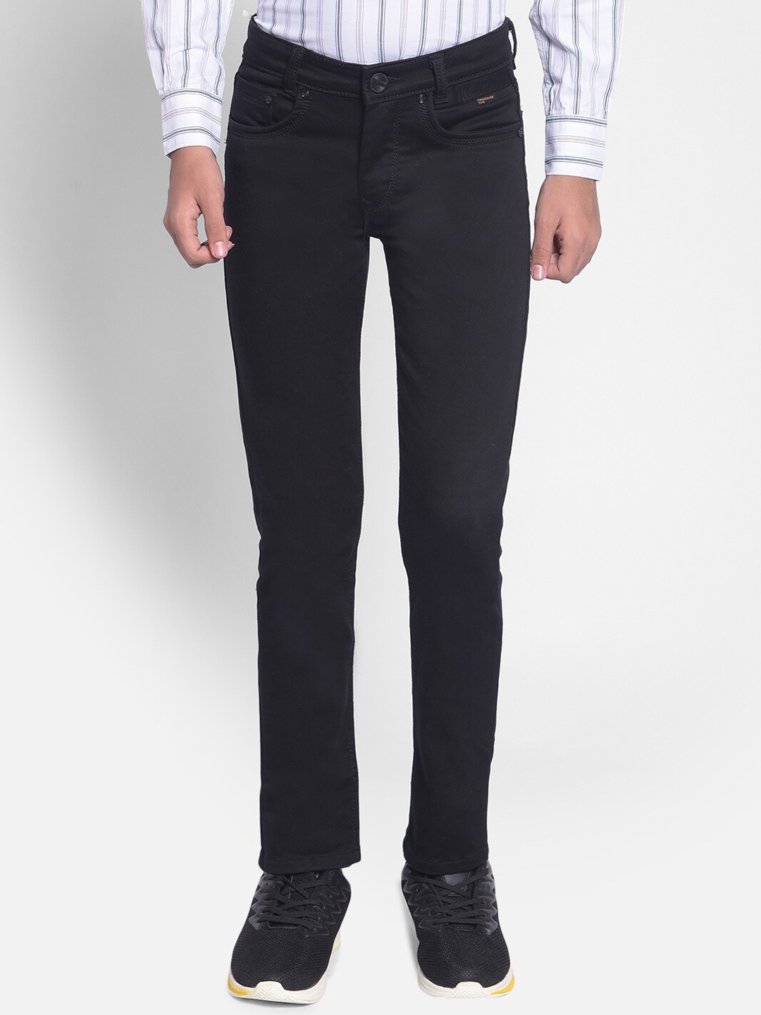 

Crimsoune Club Boys Slim Fit Clean Look Cotton Jeans, Black