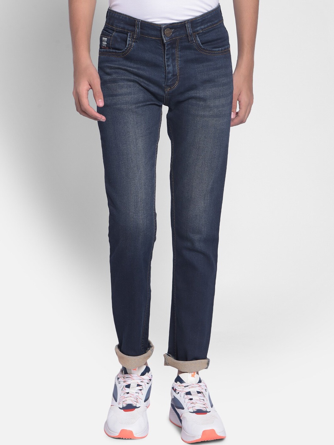 

Crimsoune Club Boys Slim Fit Clean Look Cotton Jeans, Navy blue