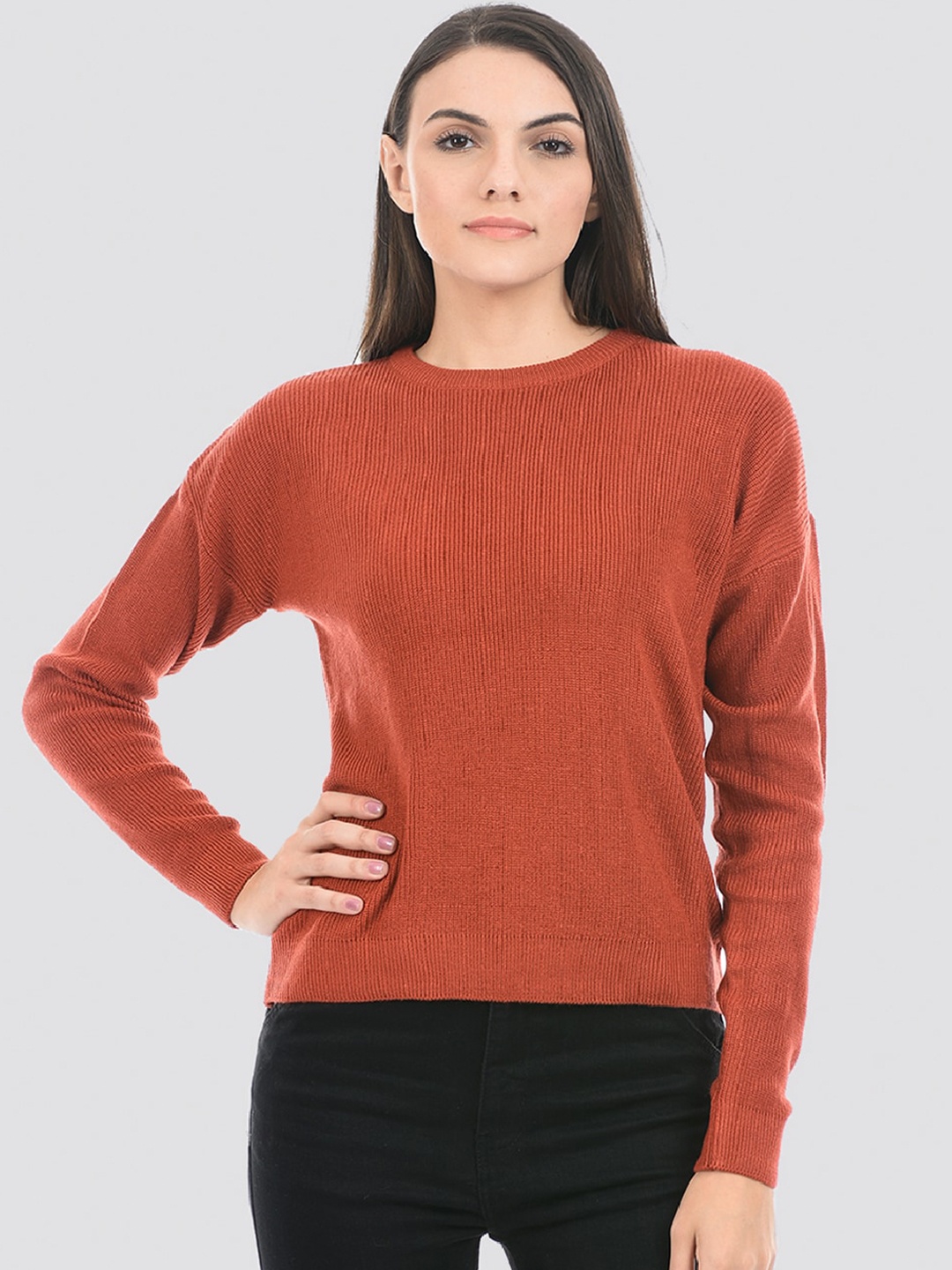 

PORTOBELLO Round Neck Pullover Sweater, Brown