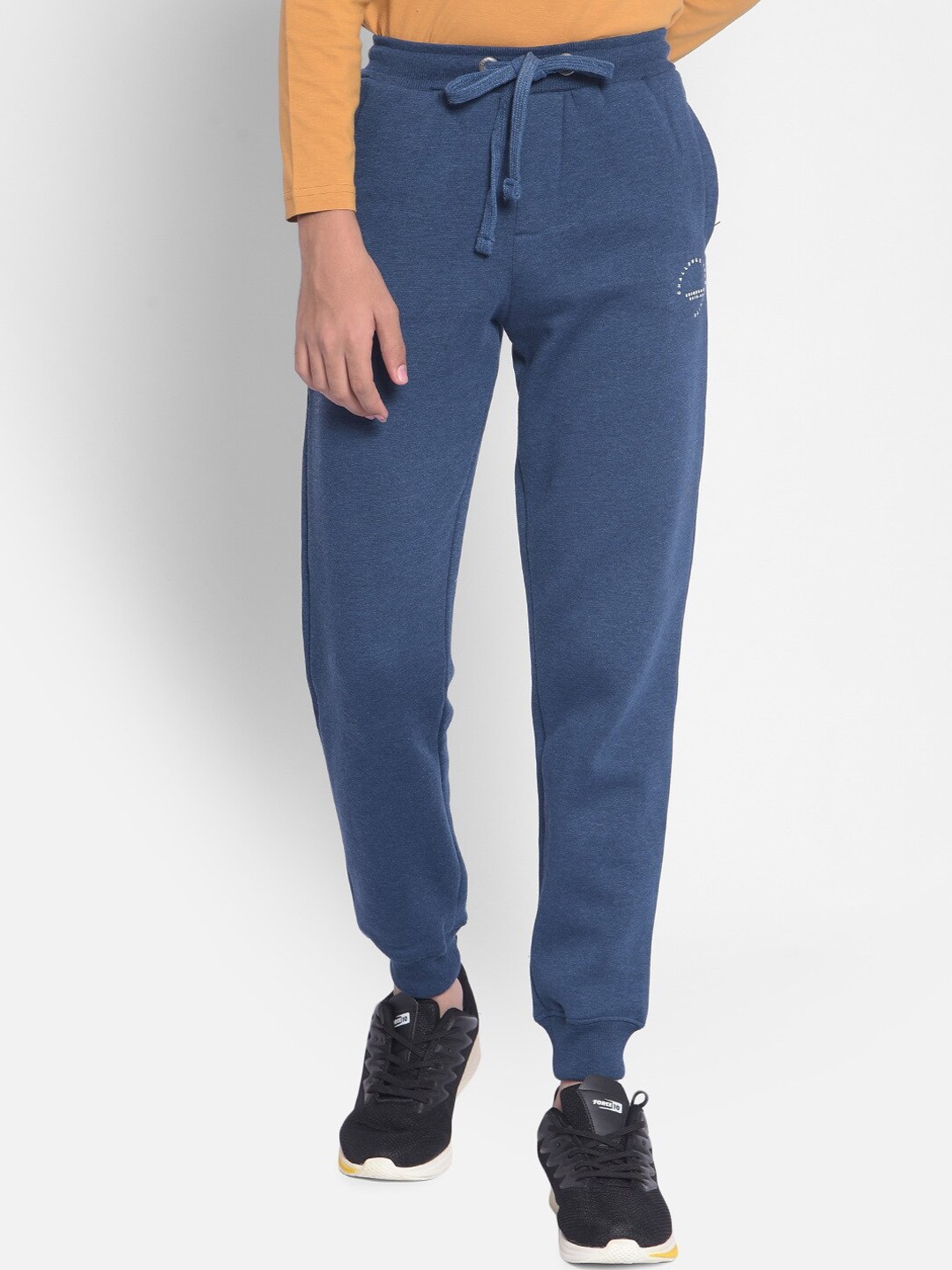 

Crimsoune Club Boys Slim Fit Cotton Joggers Track Pants, Blue