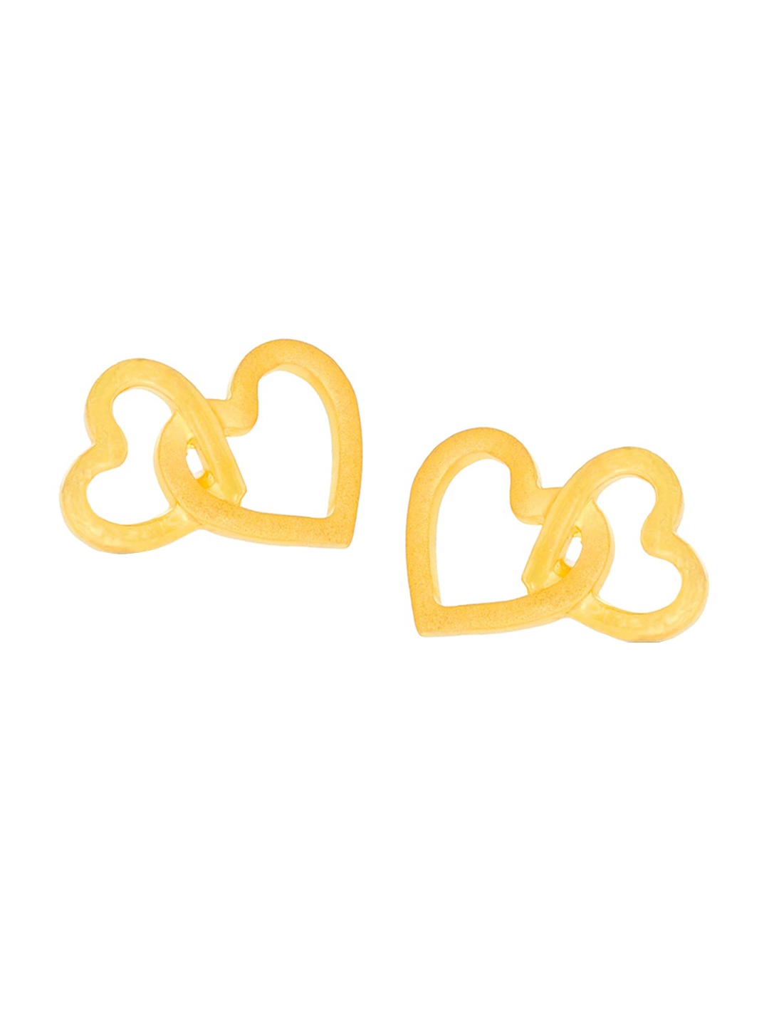 

BHIMA 22K Hallmark 916 Purity Yellow Gold Double Heart Gold Stud