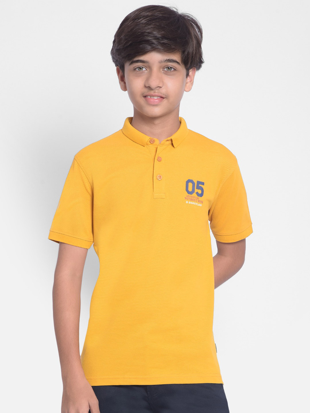 

Crimsoune Club Boys Polo Collar Cotton T-shirt, Mustard