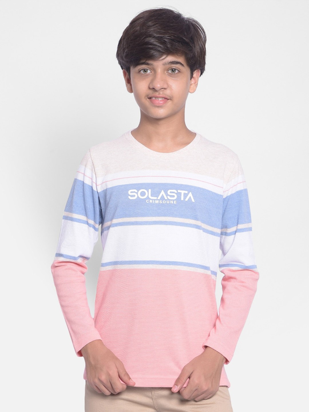 

Crimsoune Club Boys Colorblocked Cotton T-shirt, White
