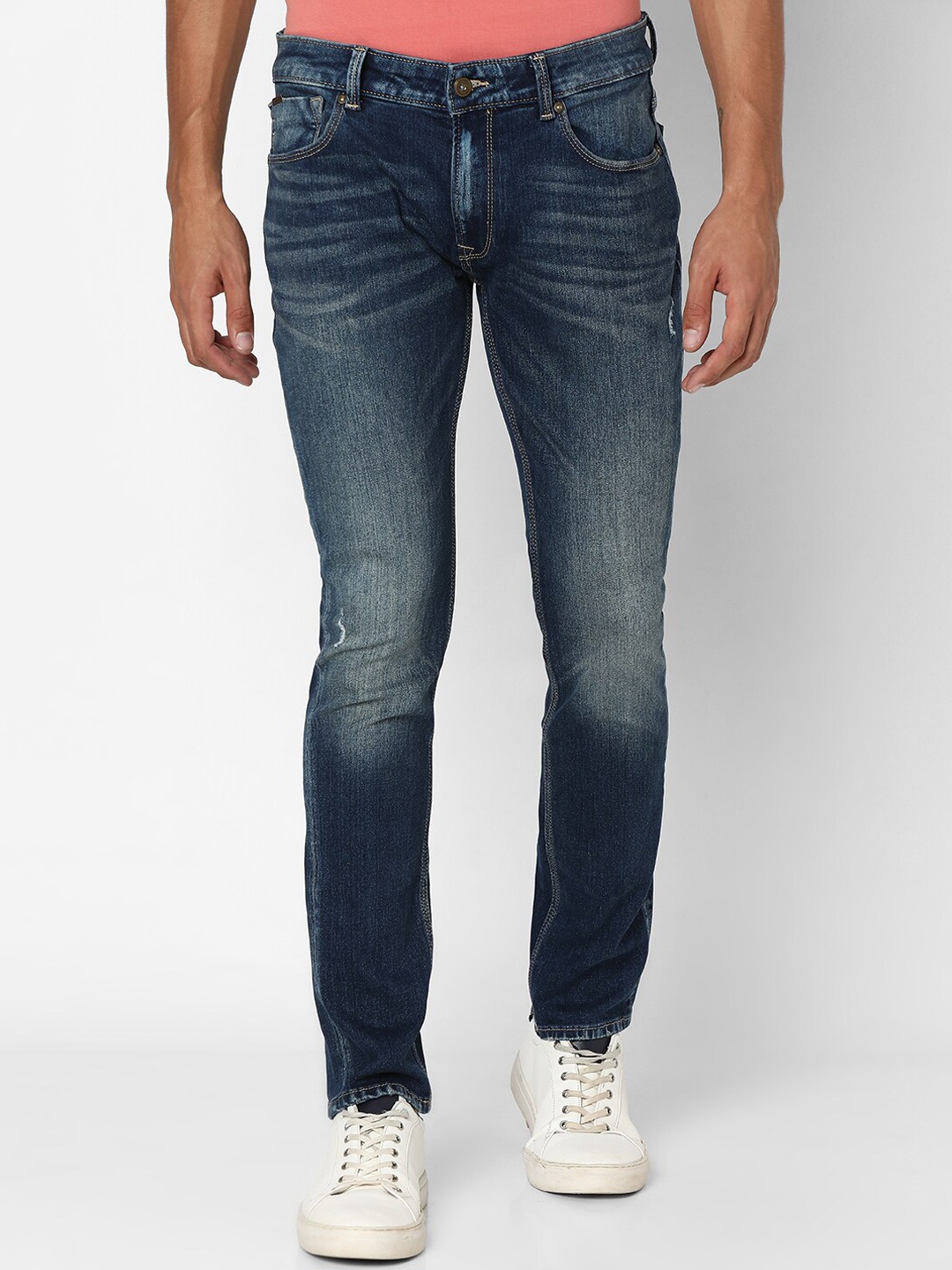 

SPYKAR Men Clean Look Heavy Fade Mid-Rise Stretchable Jeans, Blue