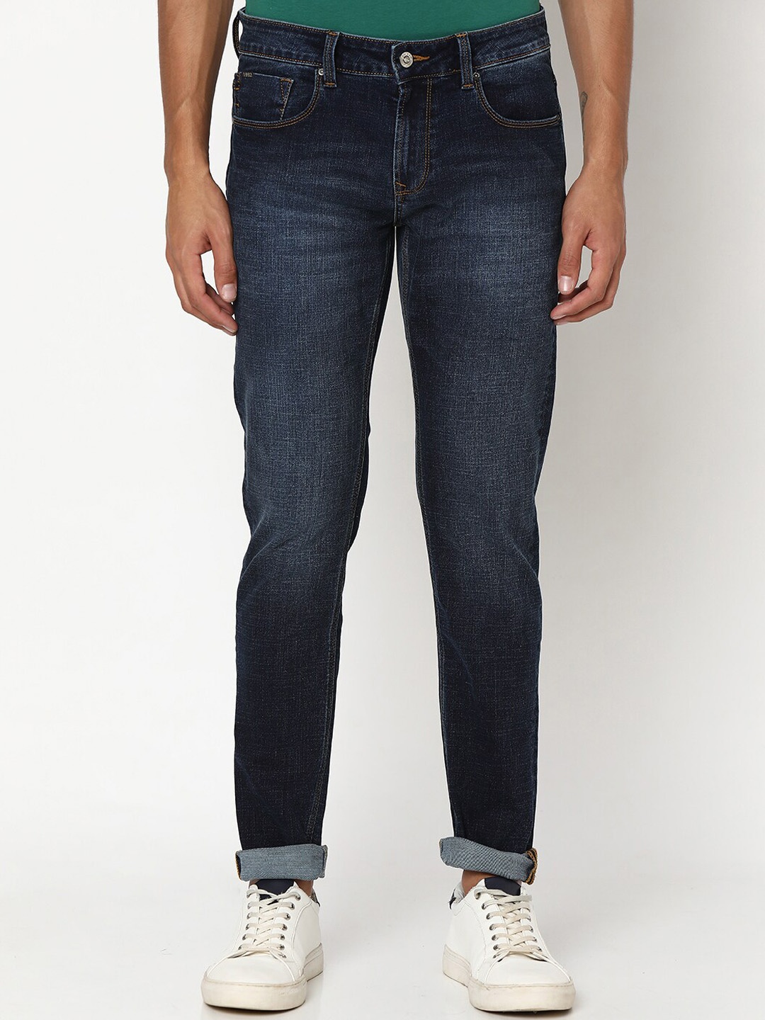 

SPYKAR Men Slim Fit Low-Rise Heavy Fade Stretchable Jeans, Blue