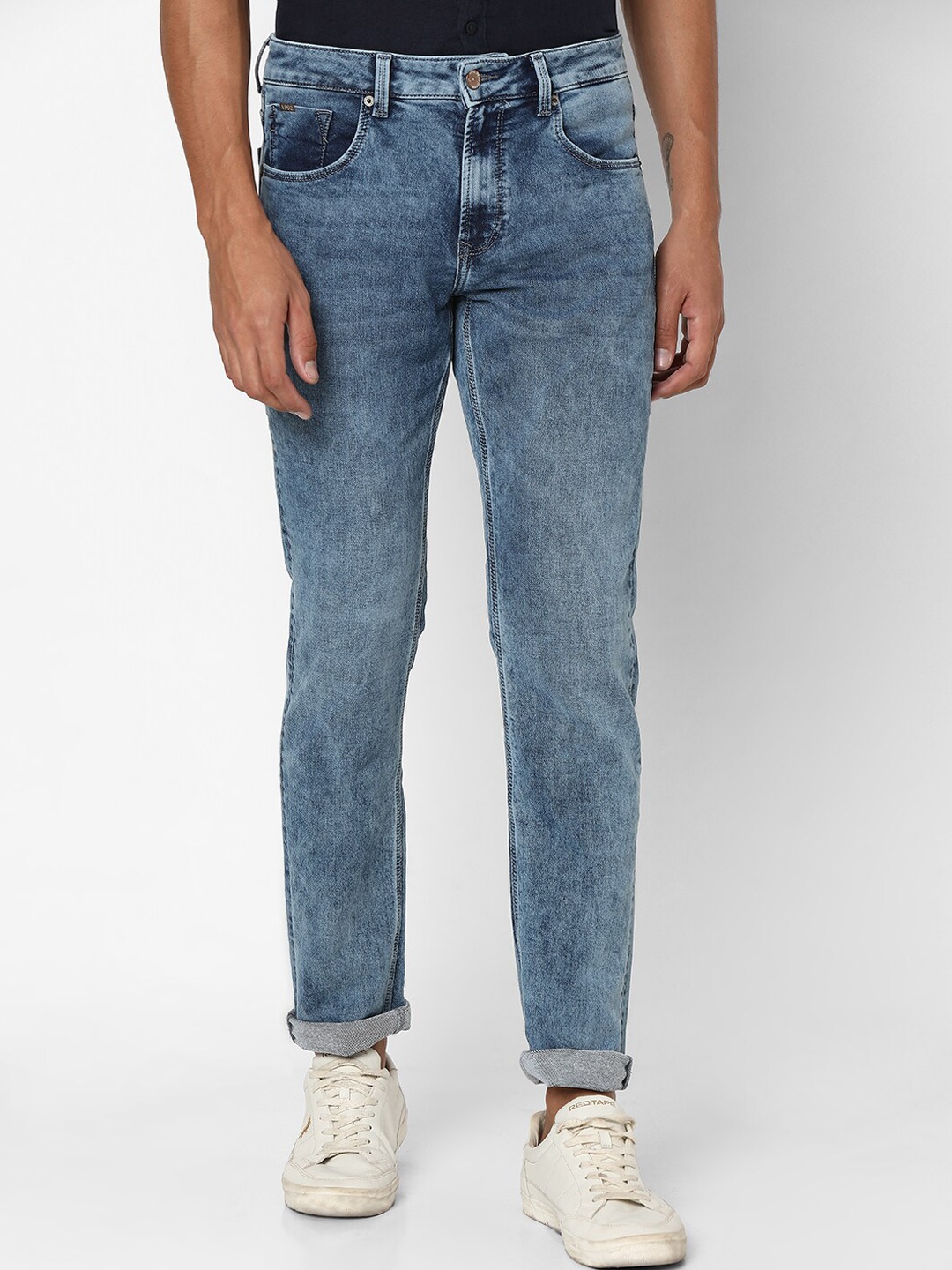 

SPYKAR Men Relaxed Fit Low-Rise Heavy Fade Stretchable Jeans, Blue