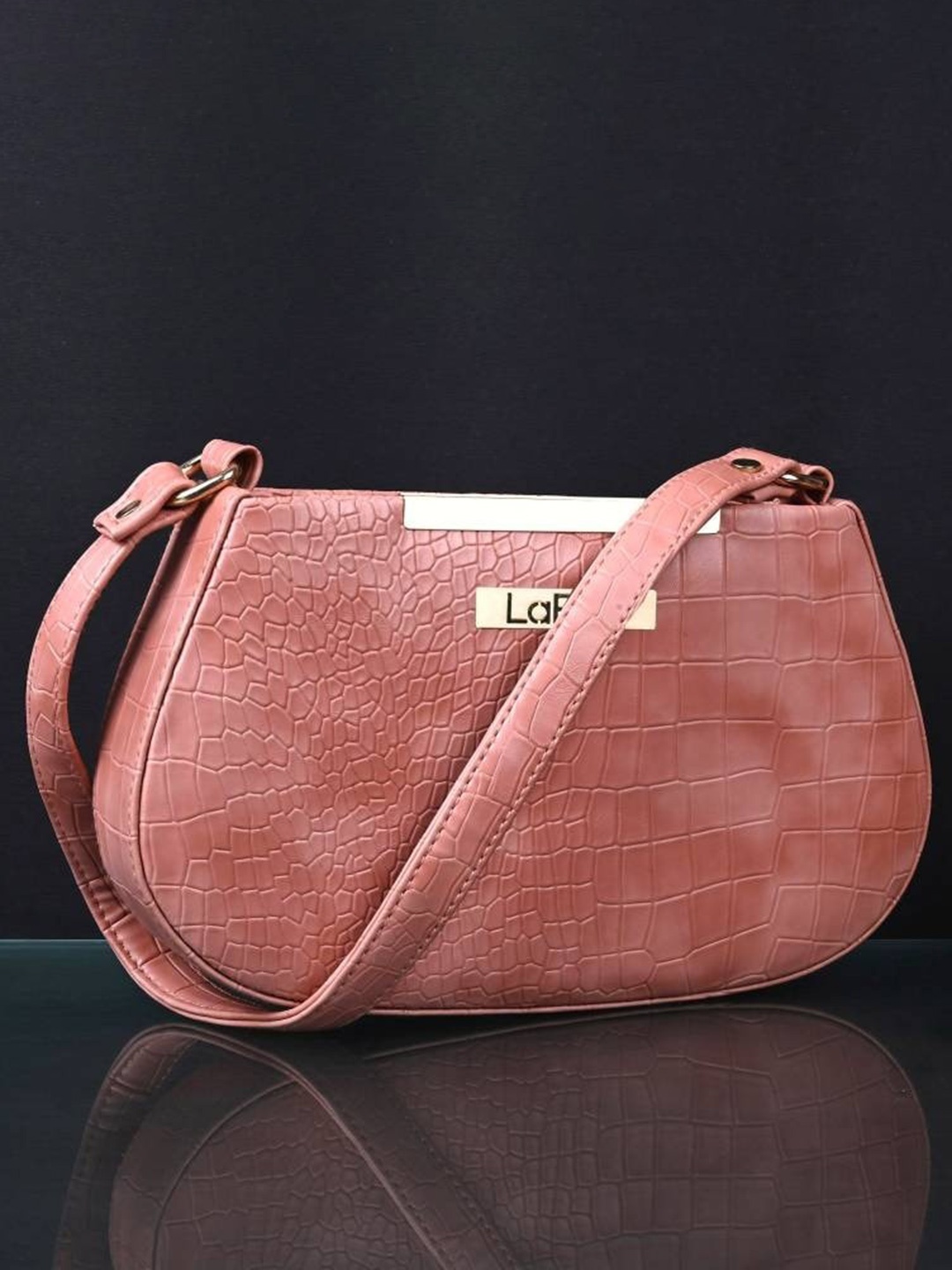 

LaFille Textured Structured Shoulder Bag, Peach