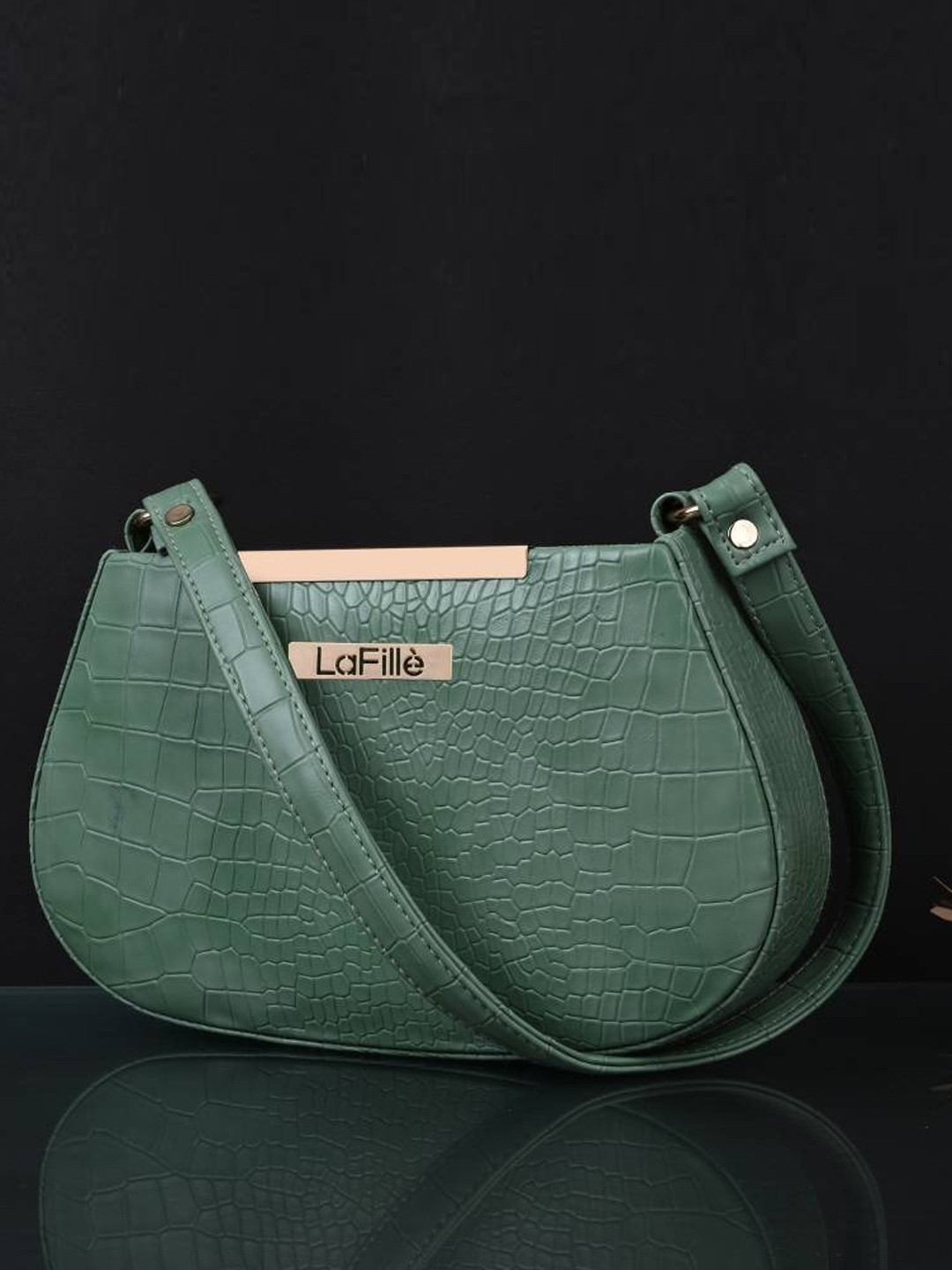 

LaFille Textured Structured Sling Bag, Green