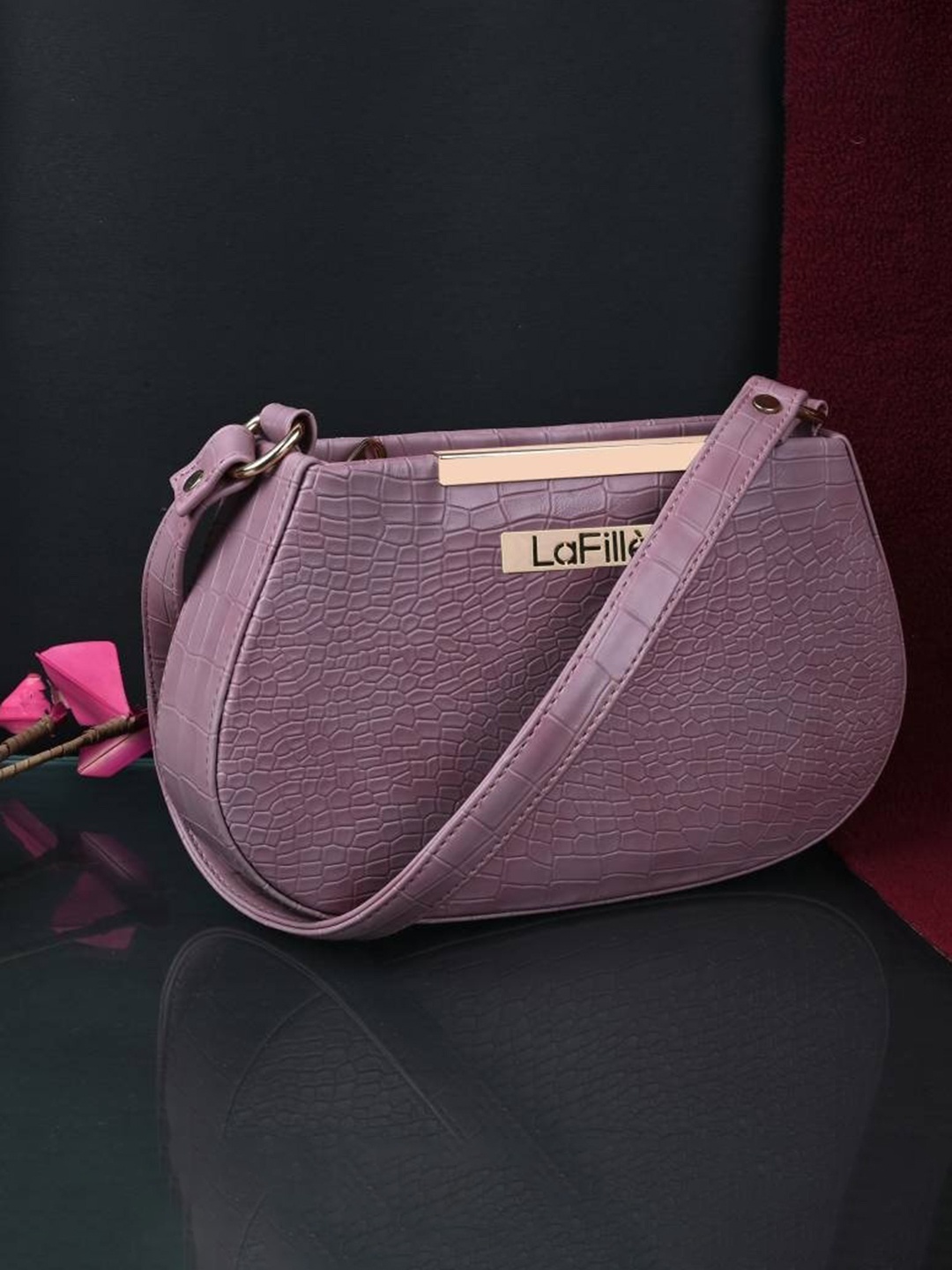 

LaFille Textured Structured Shoulder Bag, Purple