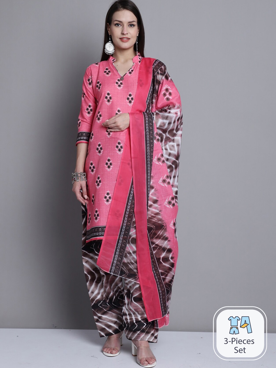 

Rajnandini Floral Printed Regular Kurta With Salwar & Dupatta, Pink