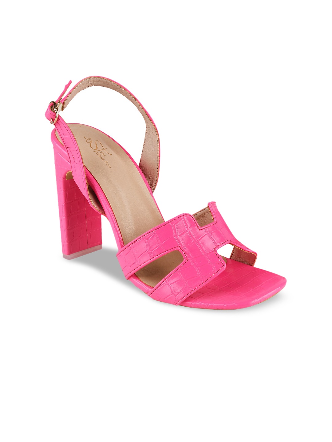 

THE WHITE POLE Square Toe Block Heels, Pink