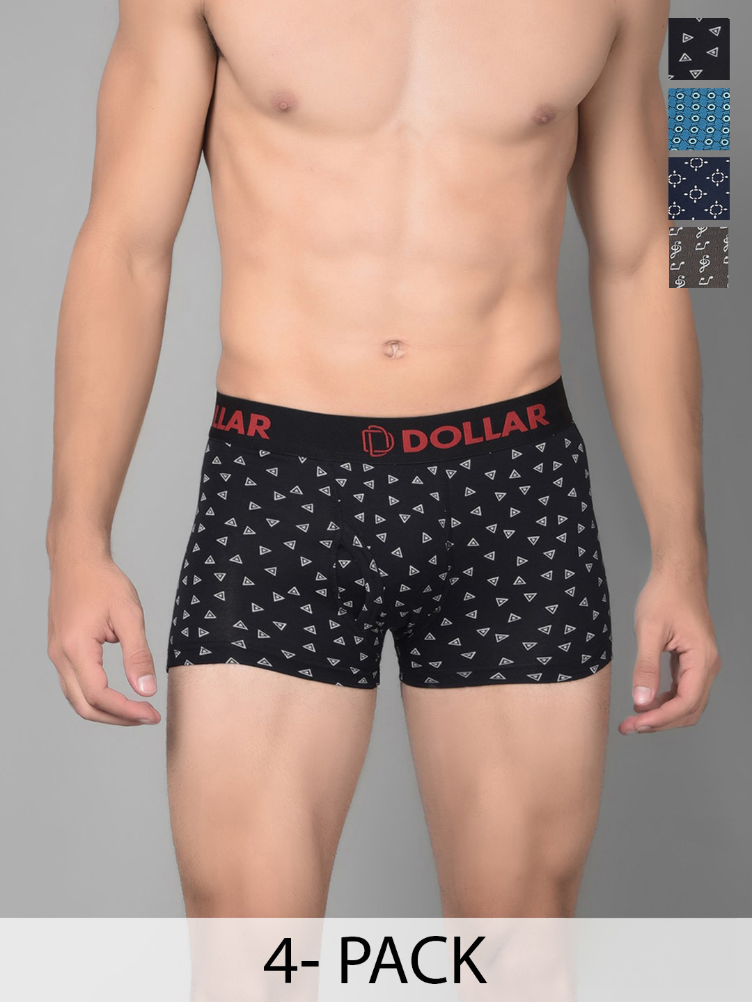 

Dollar Bigboss Pack Of 4 Assorted Shuffle Intellisoft Cotton Trunks PO4-CO2