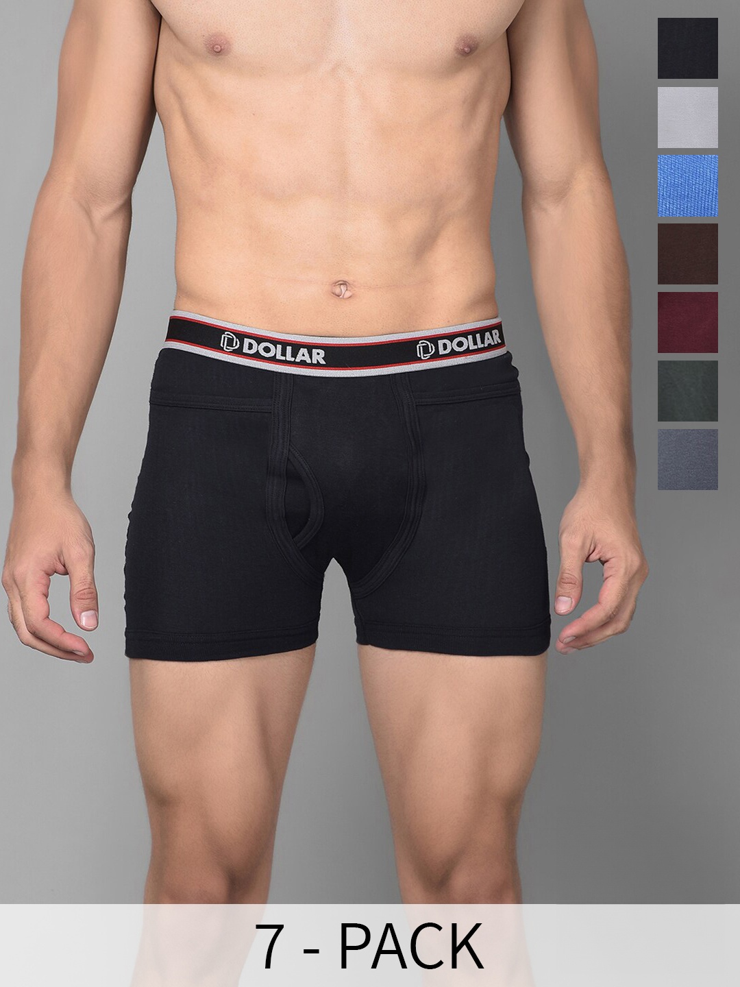 

Dollar Bigboss Men Printed Pack of 7 Cotton Shuffle Intellisoft Trunk- MBTR-05-ICSPCD, Assorted