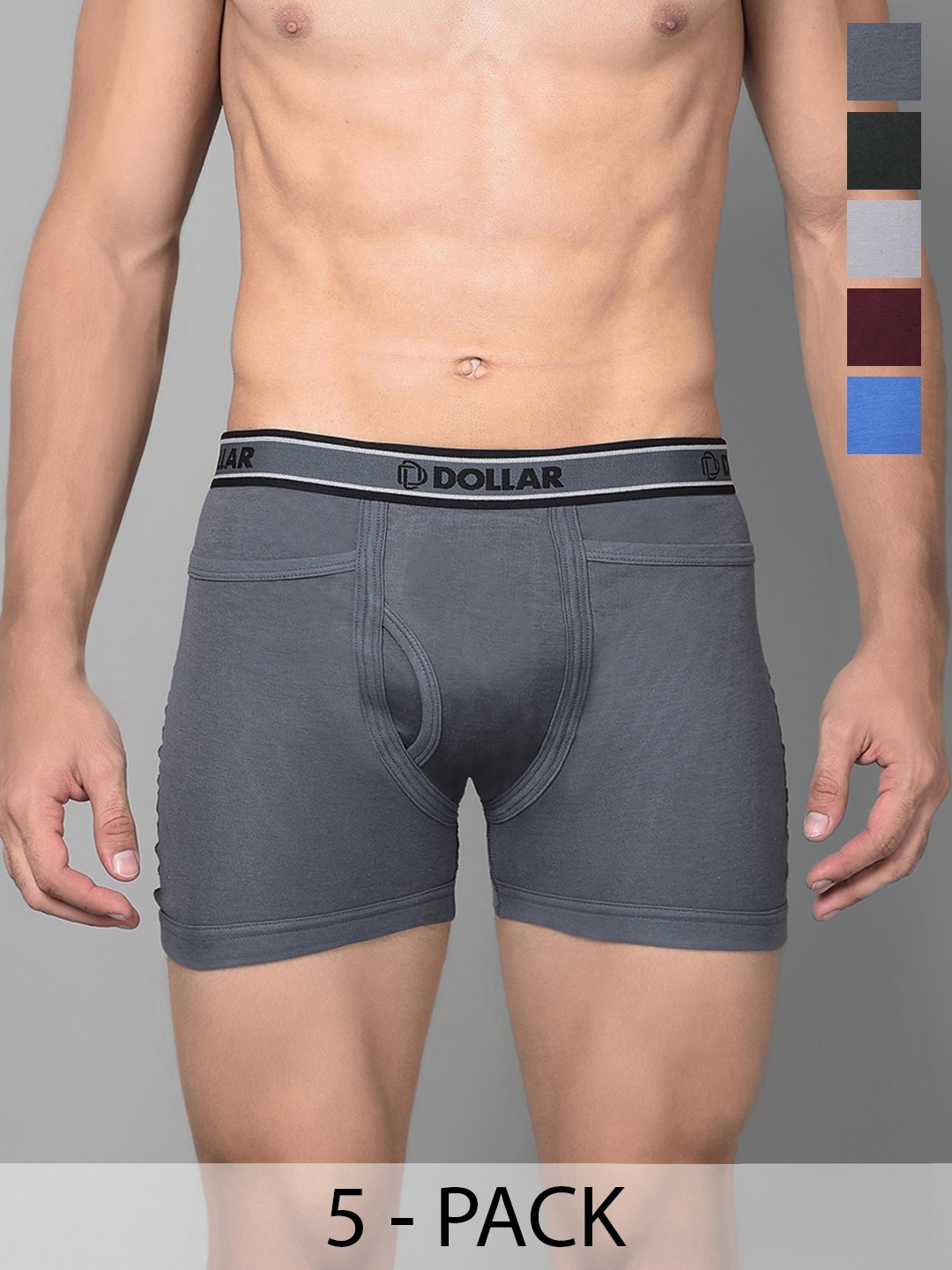 

Dollar Bigboss Men Pack of 5 Combed Cotton Intrerlock Pocket Trunk MBTR-05-ICSPCD-PO5-CO1, Assorted