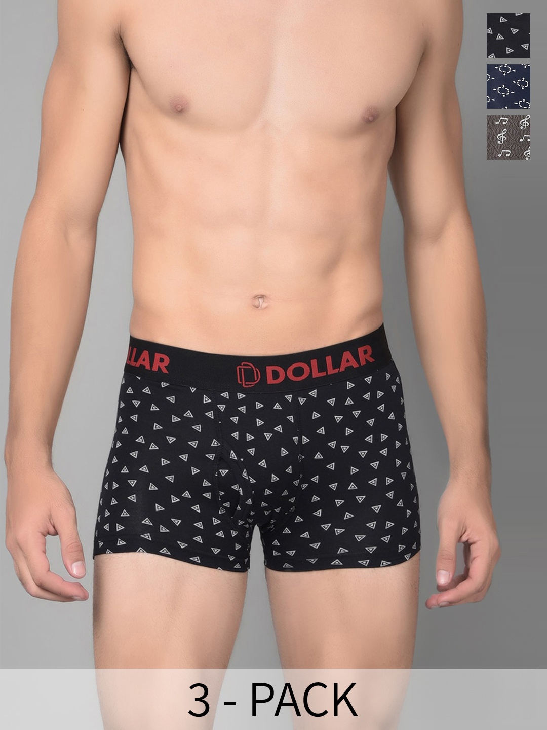 

Dollar Bigboss Men Printed Pack of 3 Cotton Shuffle Intellisoft Trunks, Assorted