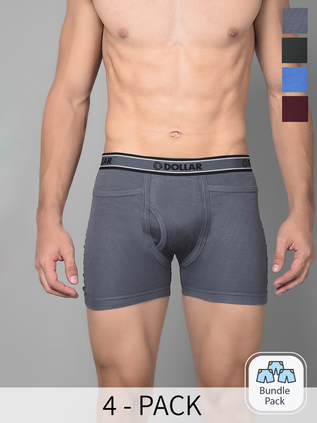 

Dollar Bigboss Pack Of 4 Assorted Combed Cotton Trunks MBTR-05-ICSPCD-PO4-CO2