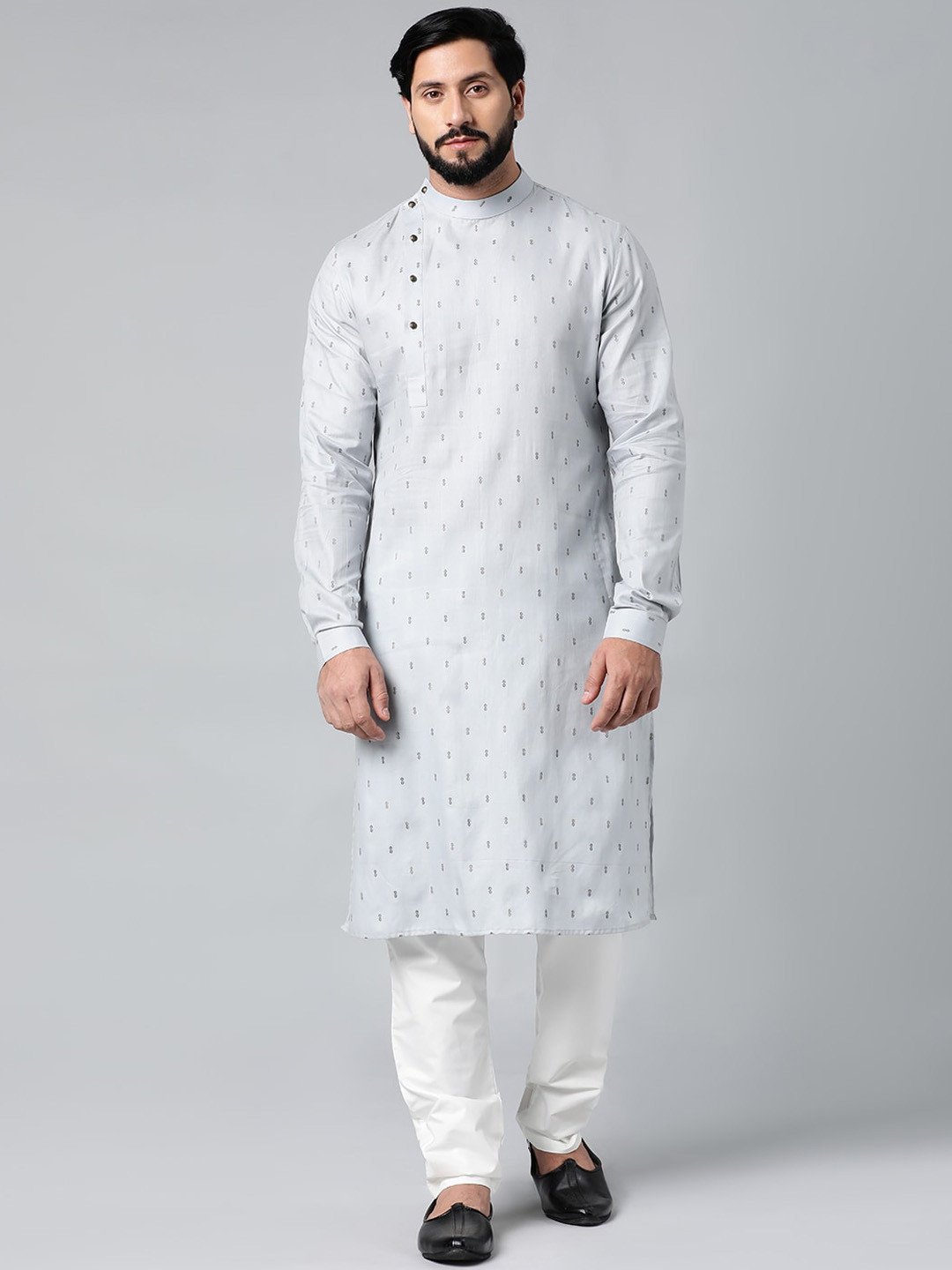 

TheEthnic.Co Ethnic Motifs Woven Design Regular Kurta With Pyjamas, Grey