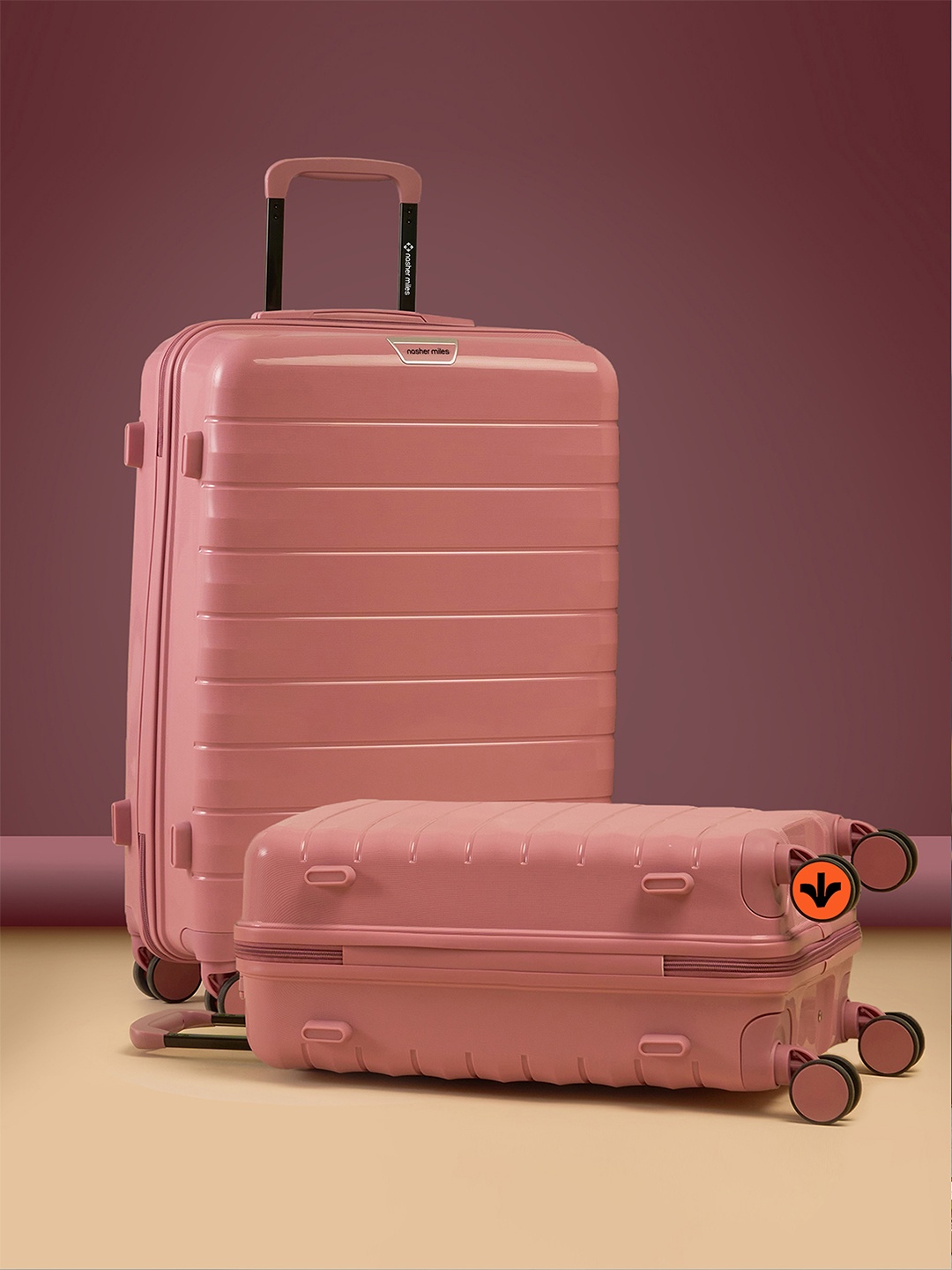 

Nasher Miles Vienna Polypropylene Set of 2 S/M Pink Trolley Bags (55-65 cm)