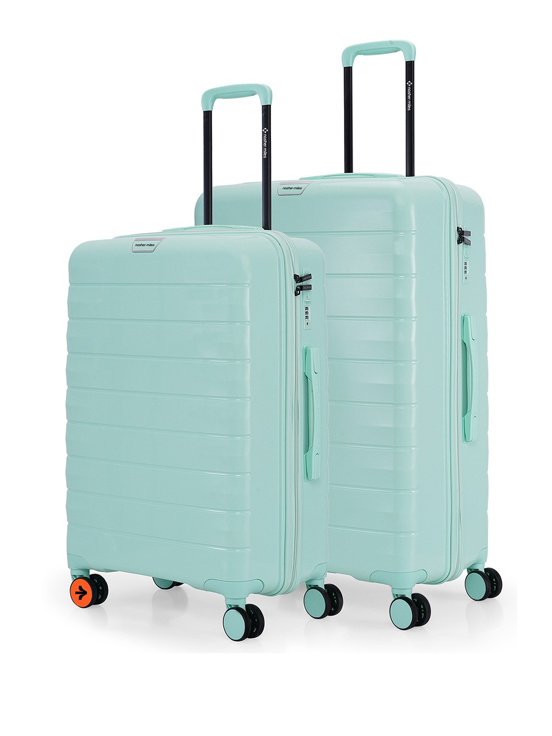 

Nasher Miles Vienna Polypropylene Set of 2 M/L Cool Mint Trolley Bags (65-75 cm), Sea green
