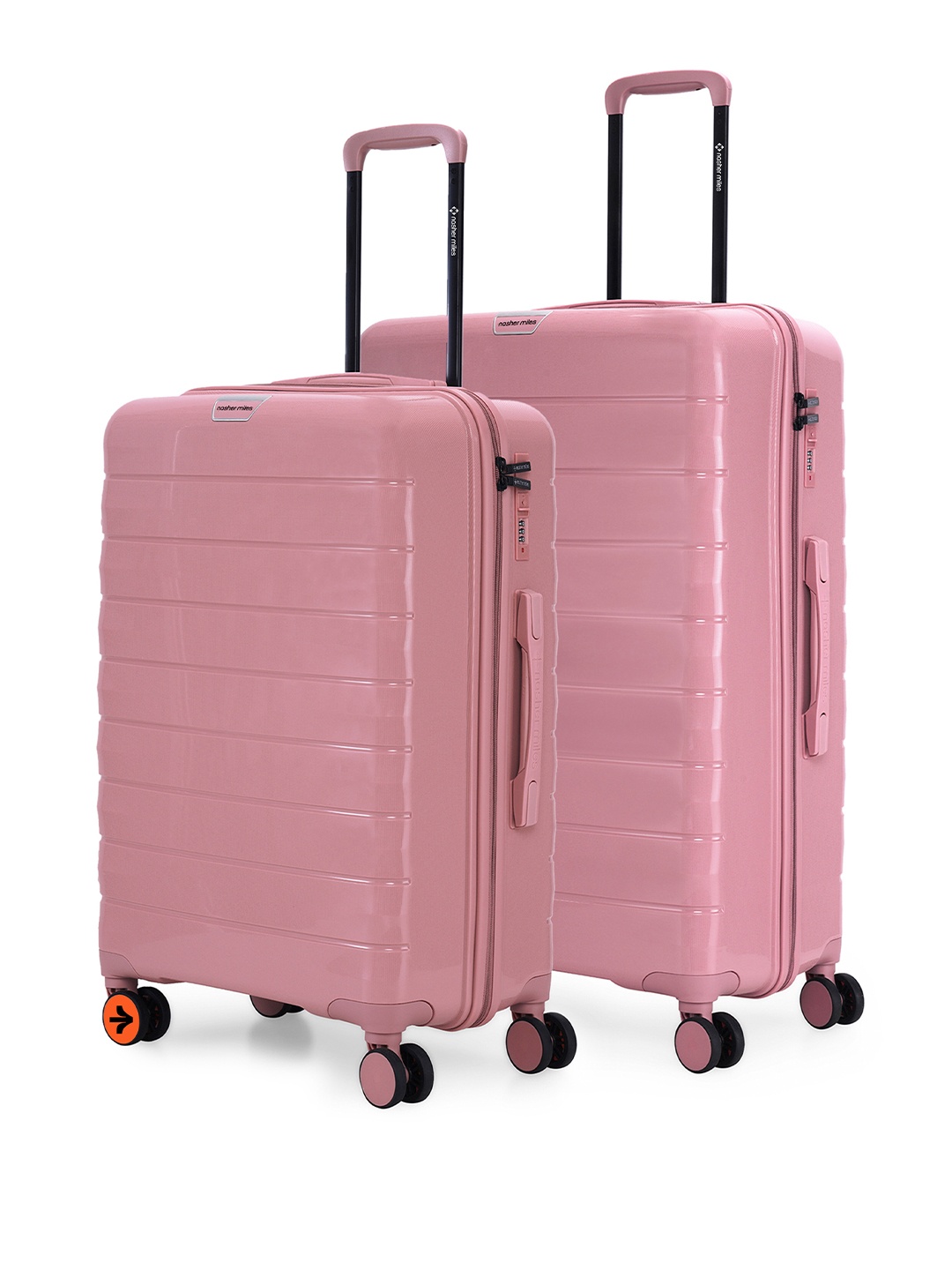 

Nasher Miles Vienna Polypropylene Set of 2 M/L Pink Trolley Bags (65-75 cm)