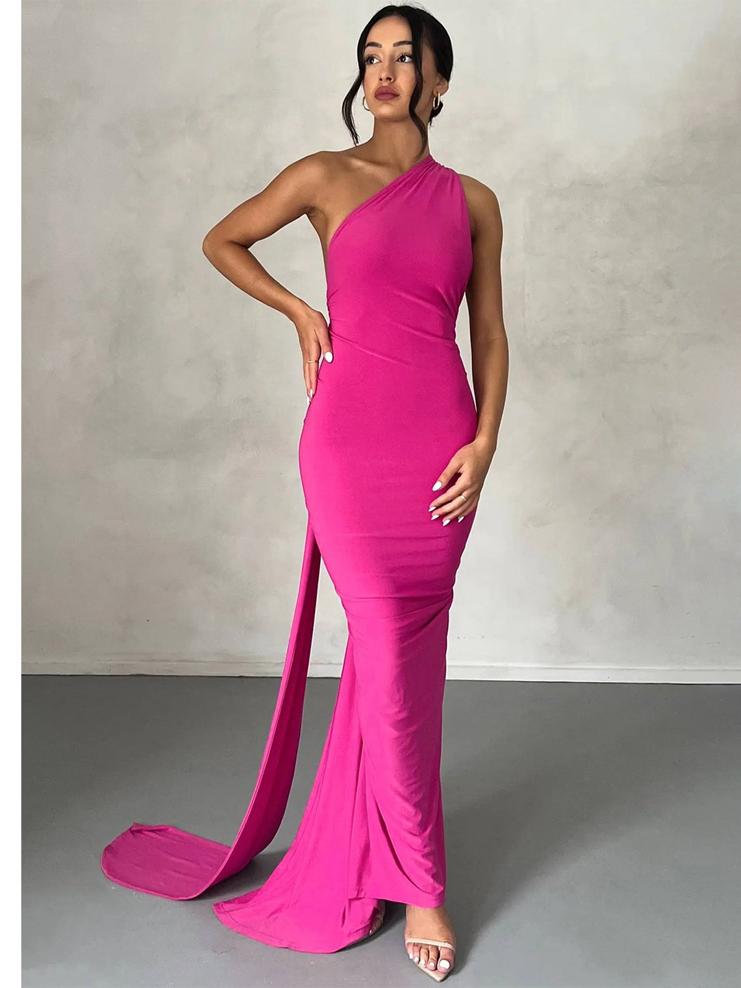 

LULU & SKY One Shoulder Maxi Dress, Red