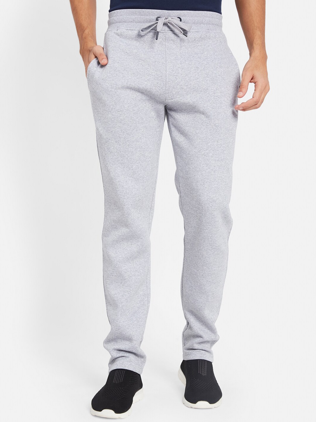 

Octave Men Fleece Cotton Track Pants, Grey melange