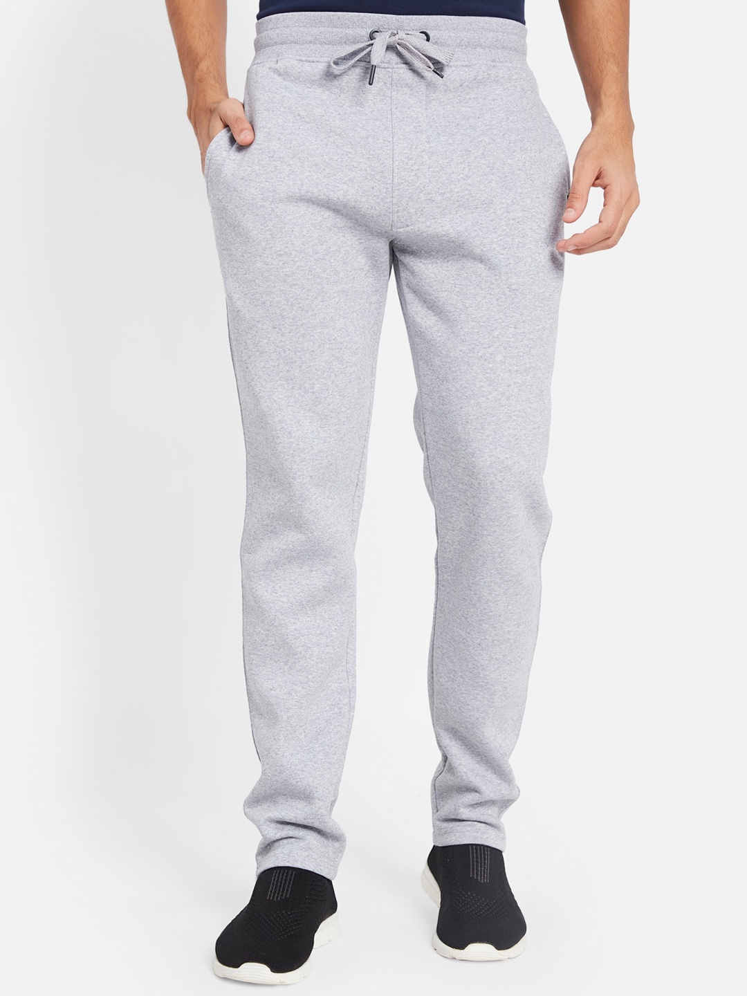 

Octave Men Fleece Cotton Track Pants, Grey melange