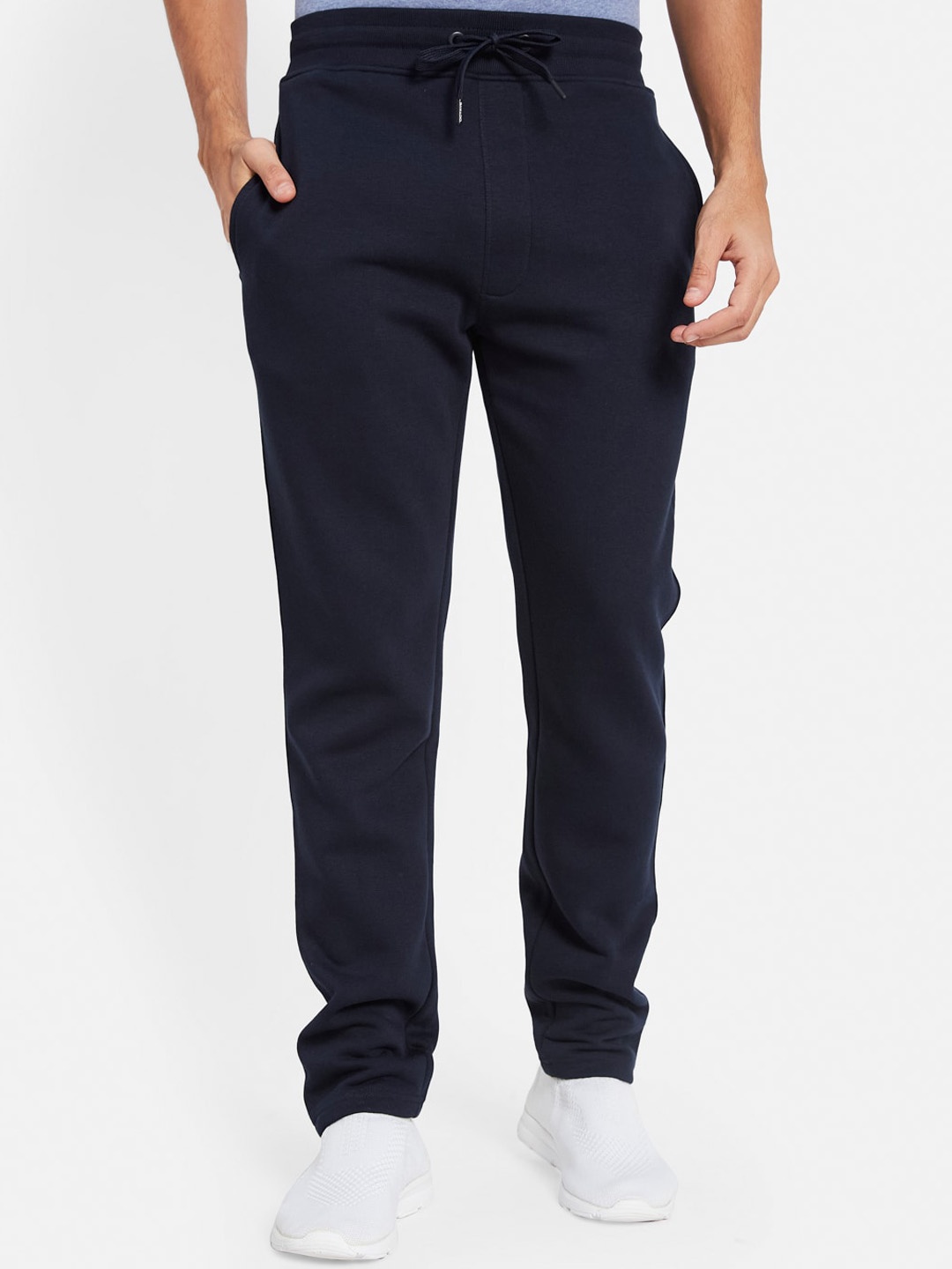 Octave Men Cotton Fleece Track Pants, Navy blue