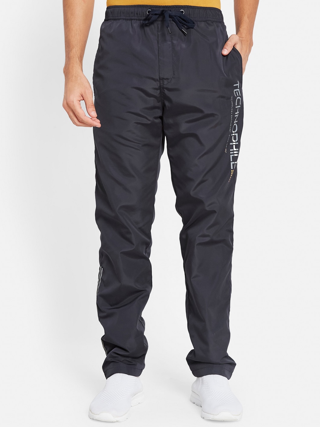 

Octave Men Printed Mid-Rise Track Pants, Navy blue