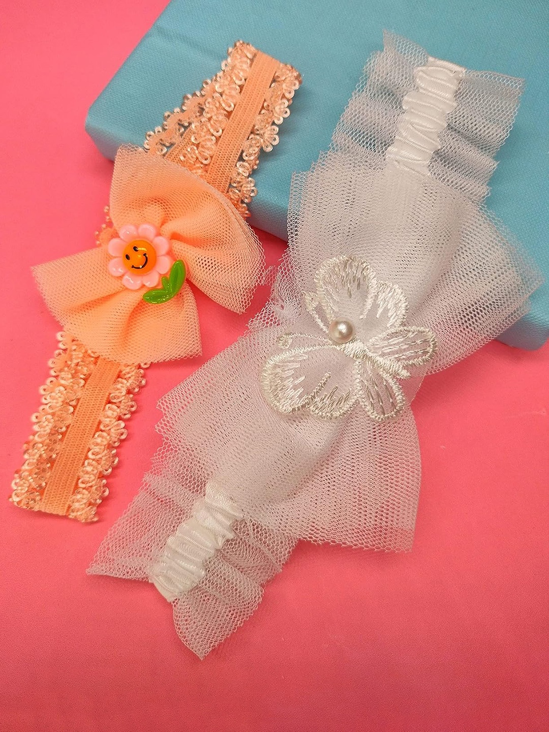 

ANNA CREATIONS Girls Set of 6 Embellished Hairband, Pink