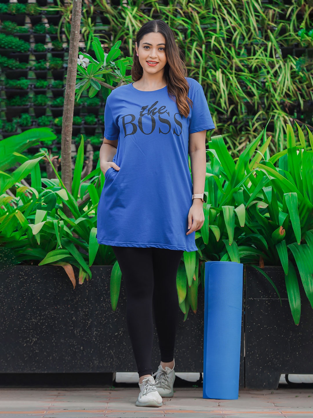 

9shines Label Typography Printed Cotton Lounge T-shirt, Blue