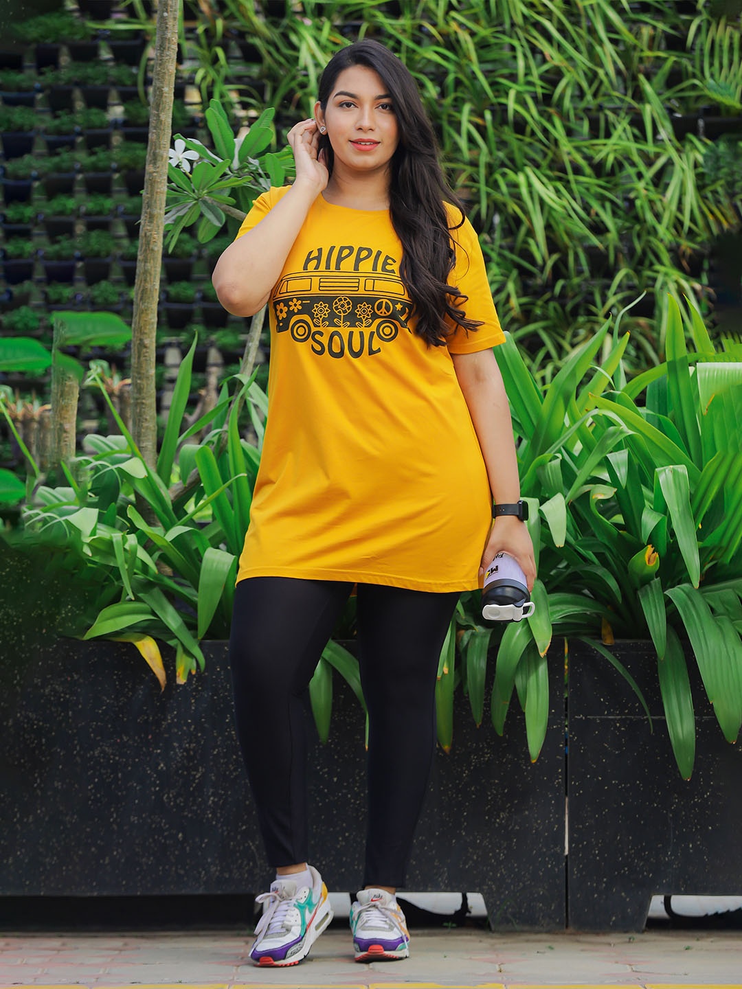 

9shines Label Typography Printed Round Neck Cotton Lounge T-shirt, Mustard