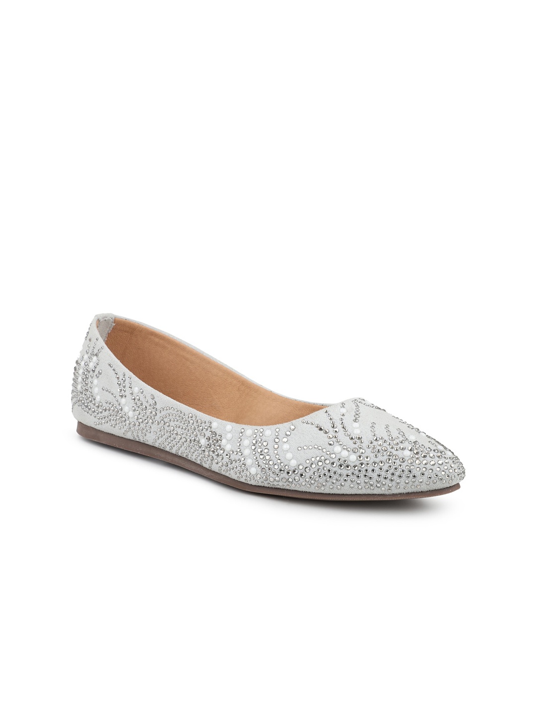 

Inc 5 Embellished Pointed Toe Ballerinas, Grey