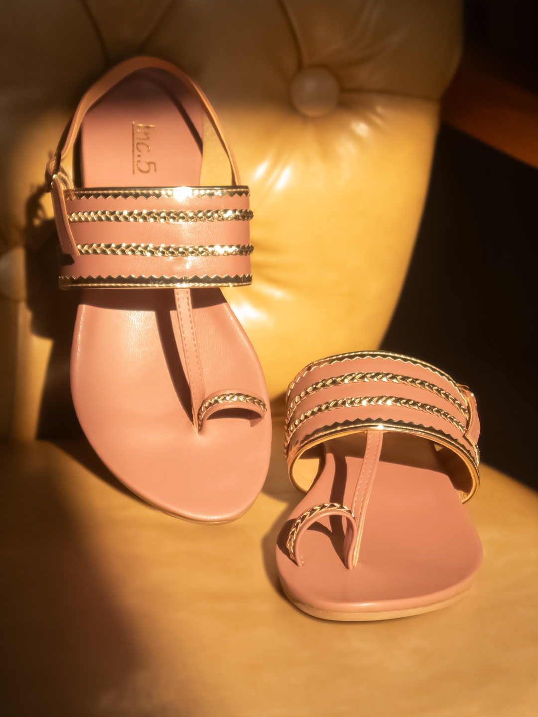 

Inc 5 Braided Ethnic One Toe Flats With Buckle Closure, Purple