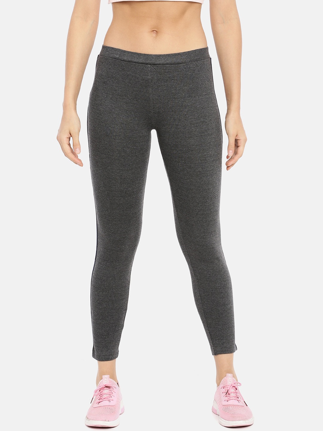 

GOLDSTROMS Women Regular Fit Mid-Rise Cotton Track Pants, Charcoal